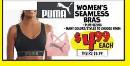 Ollie's WOMEN'S PUMA SEAMLESS BRAS offer