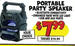 Ollie's PORTABLE PARTY SPEAKER offer