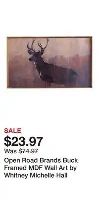 Cabela's Open Road Brands Buck Framed MDF Wall Art by Whitney Michelle Hall offer