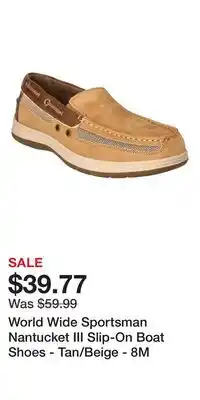 Cabela's World Wide Sportsman Nantucket III Slip-On Boat Shoes - Tan/Beige - 8M offer
