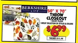 Ollie's BERKSHIRE LIFE 50 X 70 THROW CLOSEOUT offer