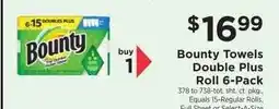 ShopRite Bounty Towels Double Plus Roll 6-Pack offer