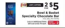 ShopRite Bowl & Basket Specialty Chocolate Bar offer