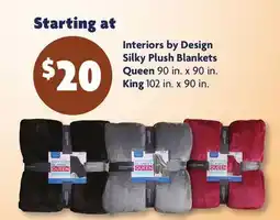 Family Dollar Interiors by Design Silky Plush Blankets Queen 90 in. x 90 in. King 102 in. x 90 in offer