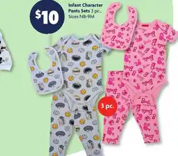 Family Dollar Infant Character Pants Sets offer