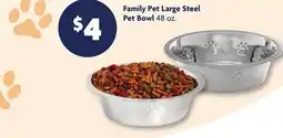 Family Dollar Family Pet Large Steel Pet Bowl offer