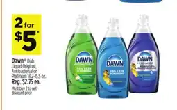 Dollar General Dawn Dish Liquid Original, Antibacterial or Platinum offer
