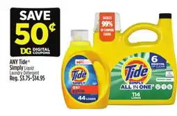 Dollar General ANY Tide Simply Liquid Laundry Detergent offer