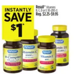Dollar General Rexall Vitamins B, C, D or E offer