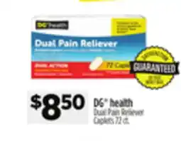 Dollar General DG health Dual Pain Reliever Caplets offer