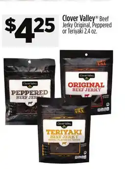 Dollar General Clover Valley Beef Jerky Original, Peppered or Teriyaki offer