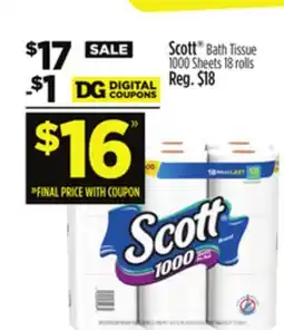Dollar General Scott Bath Tissue 1000 Sheets offer