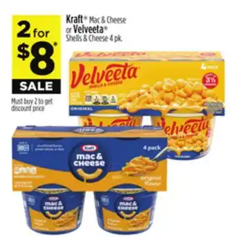 Dollar General Kraft Mac & Cheese or Velveeta Shells & Cheese offer