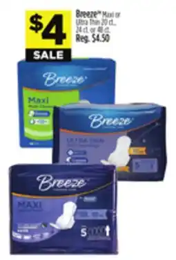 Dollar General Breeze Maxi or Ultra Thin offer