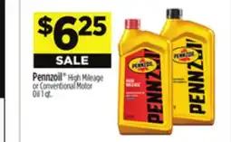 Dollar General Pennzoil High Mileage or Conventional Motor Oil offer