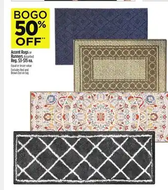 Dollar General Accent Rugs or Runners offer