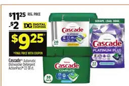 Dollar General Cascade Automatic Dishwasher Detergent offer