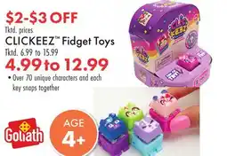 Boscov's CLICKEEZ Fidget Toys offer