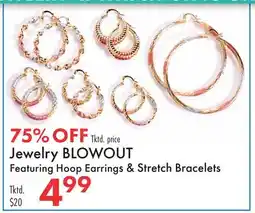 Boscov's Jewelry BLOWOUT Featuring Hoop Earrings & Stretch Bracelets offer