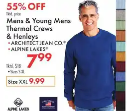 Boscov's Mens & Young Mens Thermal Crews & Henleys offer
