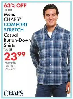 Boscov's Mens CHAPS COMFORT STRETCH Casual Button-Down Shirts offer
