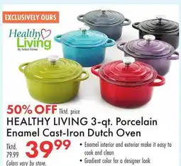 Boscov's HEALTHY LIVING 3-qt. Porcelain Enamel Cast-Iron Dutch Oven offer