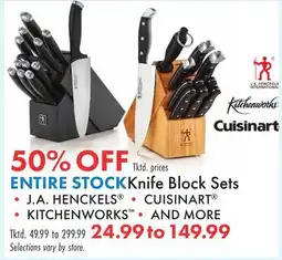 Boscov's ENTIRE STOCK Knife Block Sets offer