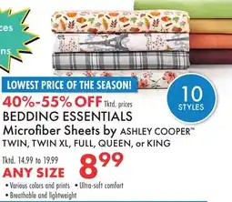 Boscov's BEDDING ESSENTIALS Microfiber Sheets by ASHLEY COOPER offer