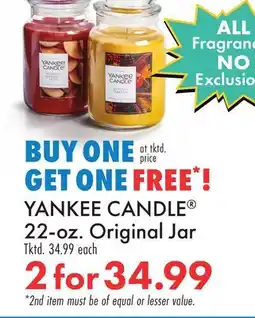 Boscov's YANKEE CANDLE offer