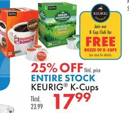 Boscov's ENTIRE STOCK KEURIG K-Cups offer