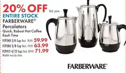 Boscov's FARBERWARE Percolators Quick, Robust Hot Coffee offer