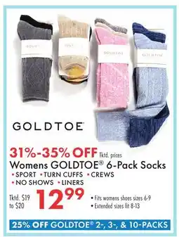 Boscov's Womens GOLDTOE 6-Pack Socks offer