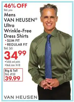 Boscov's Mens VAN HEUSEN Ultra Wrinkle-Free Dress Shirts offer
