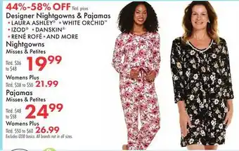 Boscov's Designer Nightgowns & Pajamas offer