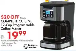 Boscov's COMPLETE CUISINE 12-Cup Programmable Coffee Maker offer
