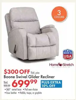 Boscov's Boone Swivel Glider Recliner offer