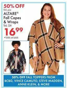 Boscov's ALTARE Fall Capes & Wraps offer