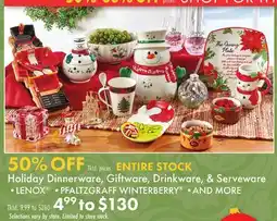 Boscov's Holiday Dinnerware, Giftware, Drinkware, & Serveware offer