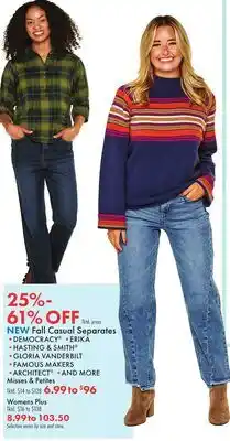Boscov's NEW Fall Casual Separates offer