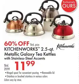 Boscov's KITCHENWORKS 2.5-qt. Metallic Galaxy Tea Kettles offer