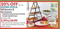 Boscov's ENTIRE STOCK Whiteware & Serveware offer