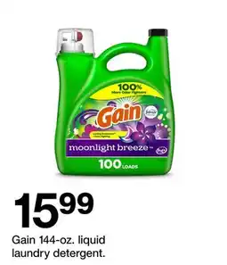 Target Gain 144-oz. liquid laundry detergent offer