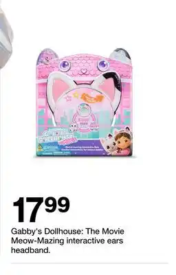 Target Gabby's Dollhouse: The Movie Meow-Mazing interactive ears headband offer