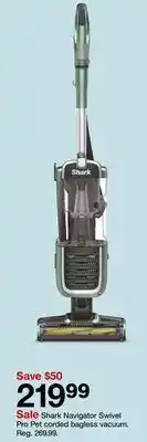 Target Shark Navigator Swivel Pro Pet corded bagless vacuum offer