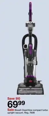Target Bissell CleanView compact turbo upright vacuum offer