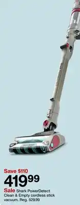 Target Shark PowerDetect Clean & Empty cordless stick vacuum offer