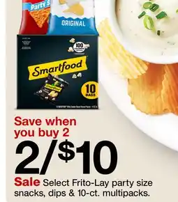 Target Select Frito-Lay party size snacks, dips & 10-ct. multipacks offer