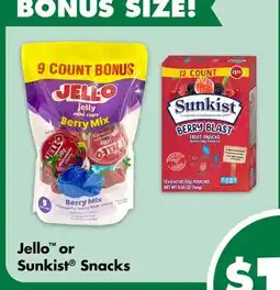 Dollar Tree Jello or Sunkist Snacks offer