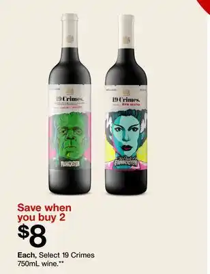 Target Select 19 Crimes 750mL wine offer