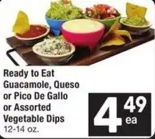 Albertsons Ready to Eat Guacamole, Queso or Pico De Gallo or Assorted Vegetable Dips offer